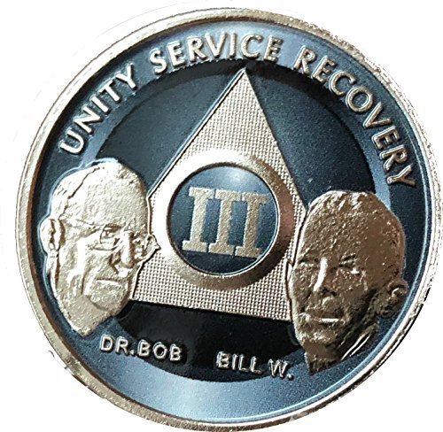 3 Year AA Founders Medallion Titanium Nickel Plated Anniversary Chip III