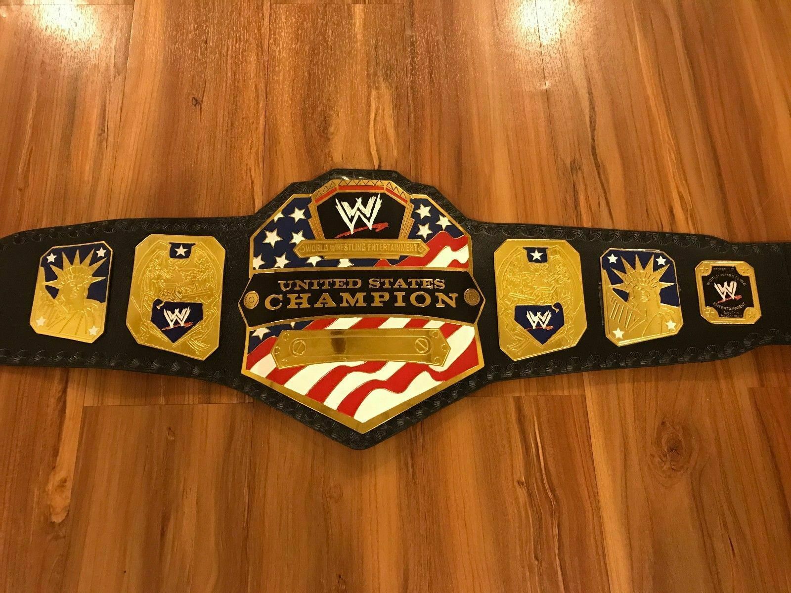 WWE United States Championship Belt Gold Metal Plates Real Leather ...