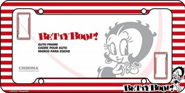 Betty Boop Red &amp; White Stripes Plastic Auto License Plate Frame - $6.95