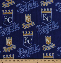 Kansas City Royals MLB Team Baseball Fleece Fabric Print by the Yard s6669bf - $12.97