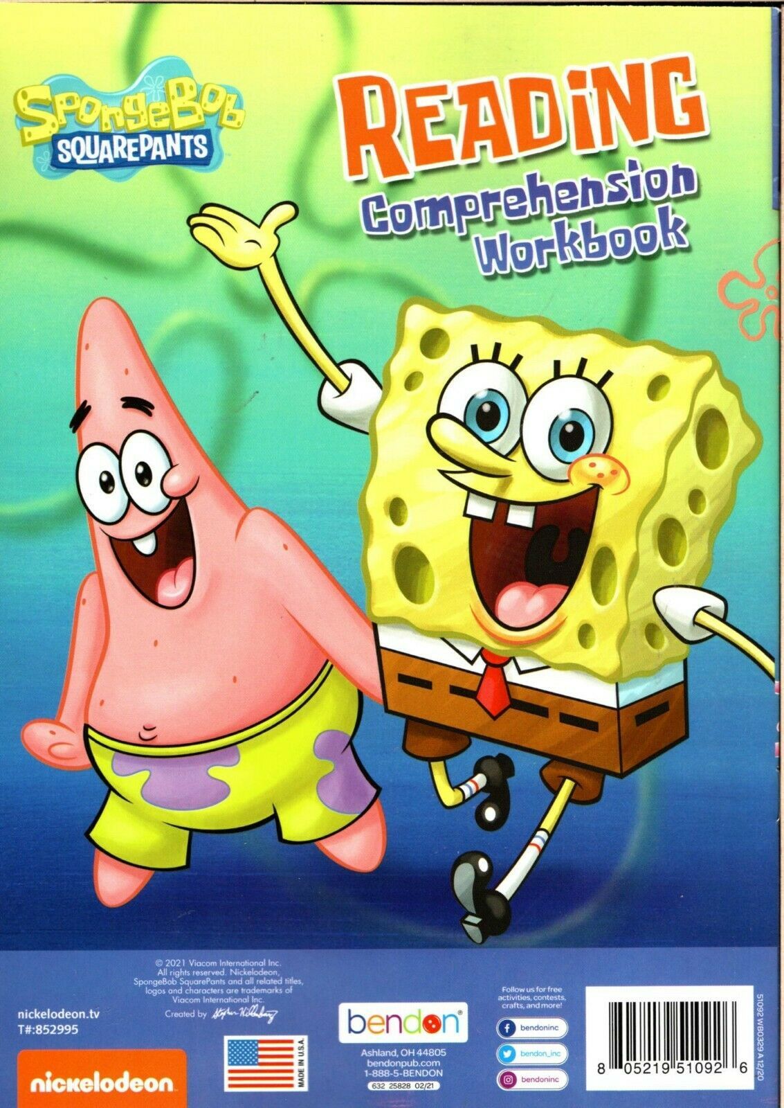 Educational Workbooks - Nickelodeon Sponge-Bob Reading Comprehension ...