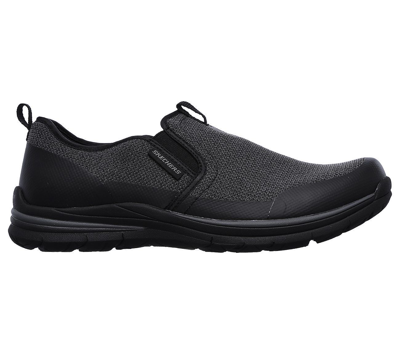 65198 Black Skechers shoes Men Memory Foam Dress Casual Comfort Denim Loafer Moc Casual