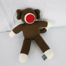2004 Old Navy Dark Brown Stuffed Plush Sock Monkey Red Nose Cream Feet 12" - $69.27