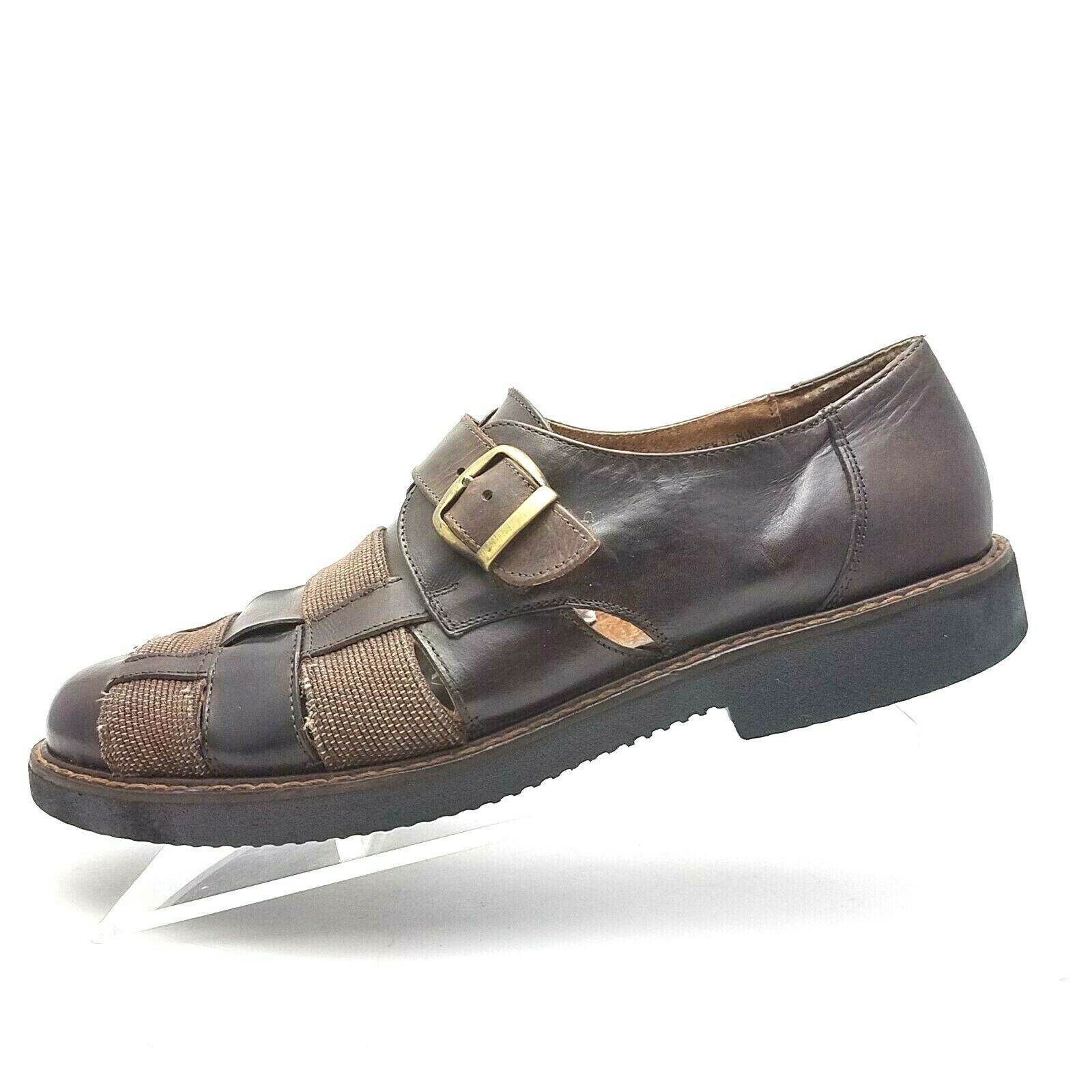 Alfani Leather Sandals Casual Buckle Shoes Mens Size 9 M Made In Italy Vintage - Sandals & Flip 