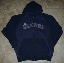 Seattle Mariners MLB Majestic Dry Base Brand Blue Full Zip Hooded Jacket... - $39.59