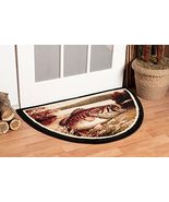 Great American Distributors Hooked Fish Hearth Slice Fireplace Rug - Log... - $39.55