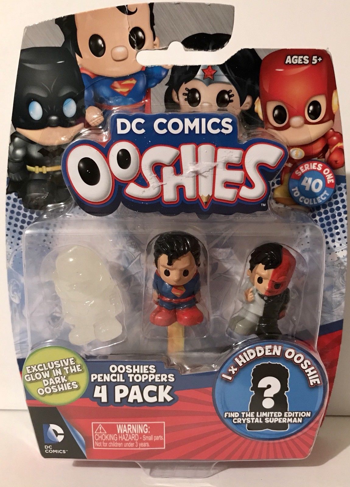 DC Comics OOSHIES Series 1 ~ 4 Pack - Two Face, Exclusive Glow In The ...