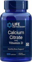 NEW Life Extension Calcium Citrate with Vitamin D Non-GMO 200 Vegetarian Capsles - $16.07