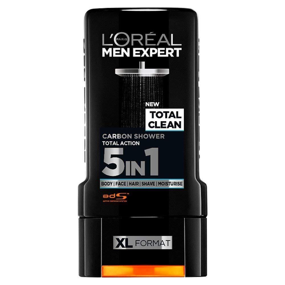 L'Oreal Men Expert Total Clean Carbon 5 In 1 Shower Gel, 300 ml. Free