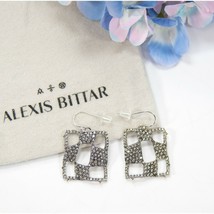 Alexis Bittar Crystal Modern Georgian Checkerboard Rhodium Drop Earrings NWT - $113.36