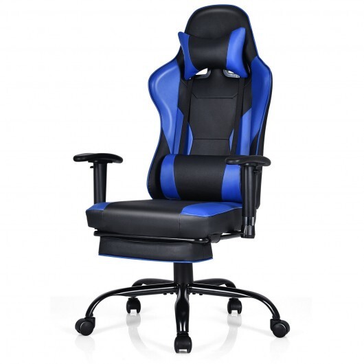 Massage Gaming Chair Recliner with Footrest and Adjustable Armrests for Home and - Play Tables 