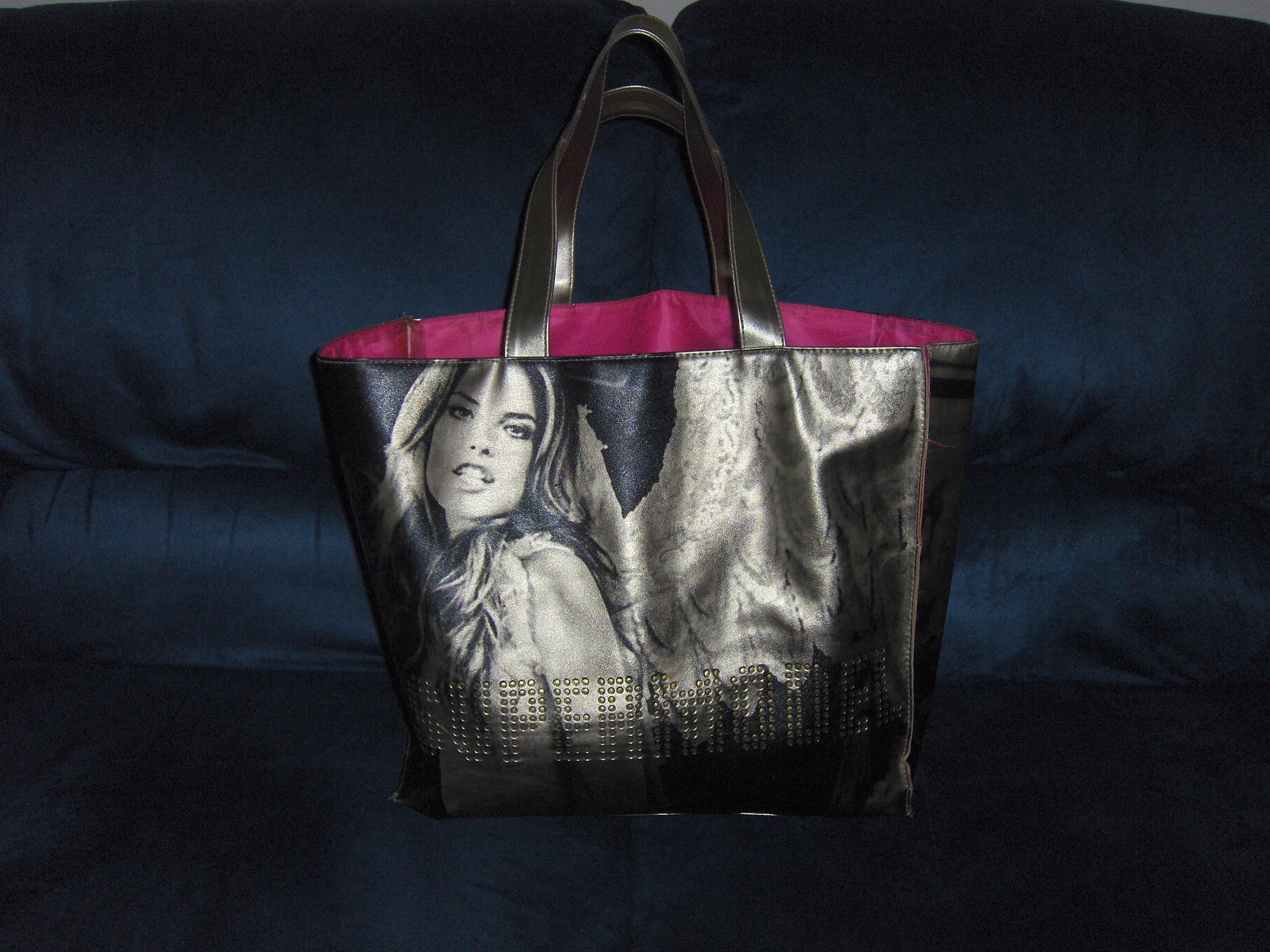 Victoria's Secret Super Model Tote Bag Shopper Handbag Purse Gold ...