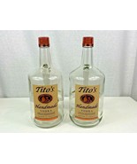 (2) Tito&#39;s Vodka 1.75L Empty Glass Display Liquor Bottle Jug Crafts Disp... - $9.90