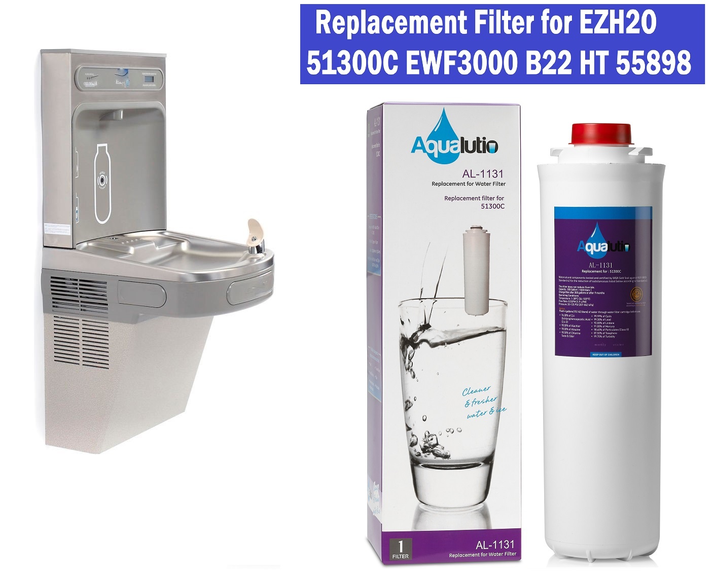 Water Filter Elkay EZH2O, 51300C Replacement Filter for Bottle Filling