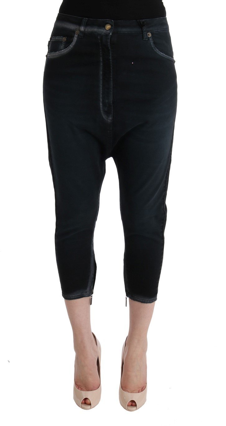 Black Cotton Stretch Baggy Jeans - Fashion