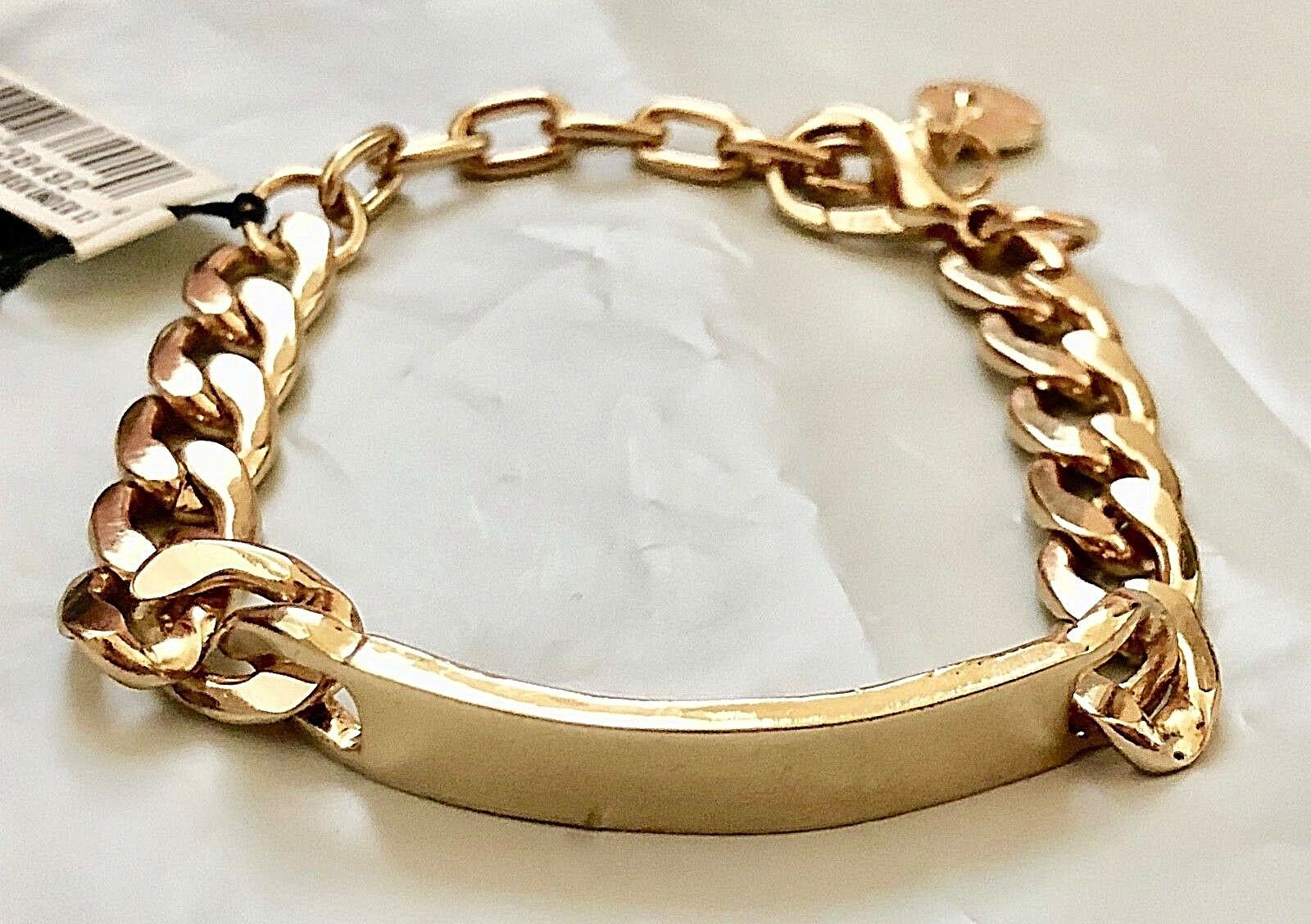 NWT R. J. Graziano RJG Gold-Tone Braid ID Bracelet Chain BO558 7-8 ...