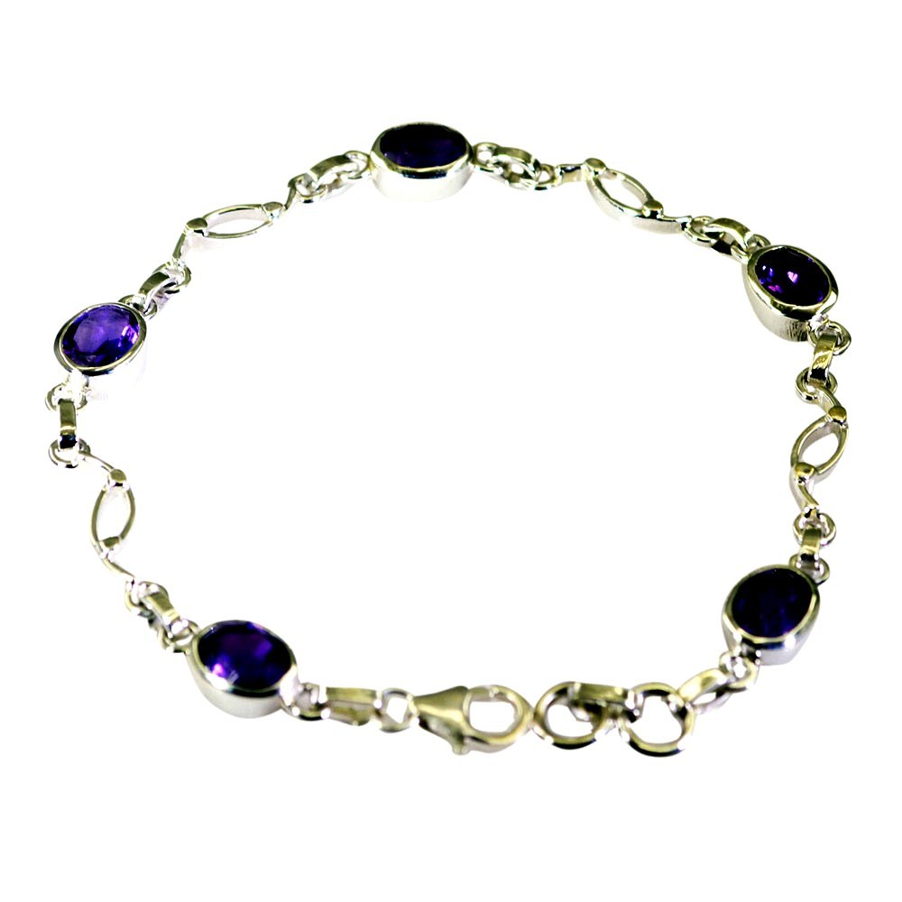 Real Amethyst Bracelet For Girls Astrological February Unique Link L 6. ...