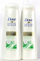 2 Dove DermaCare Scalp Invigorate Mint Anti Dandruff 2in1 Shampoo & Conditioner