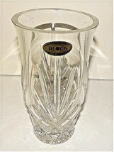 Crystal Tulip Vase Block 24% Full Lead Czech Republic 7&quot; Handcrafted Cle... - $29.68