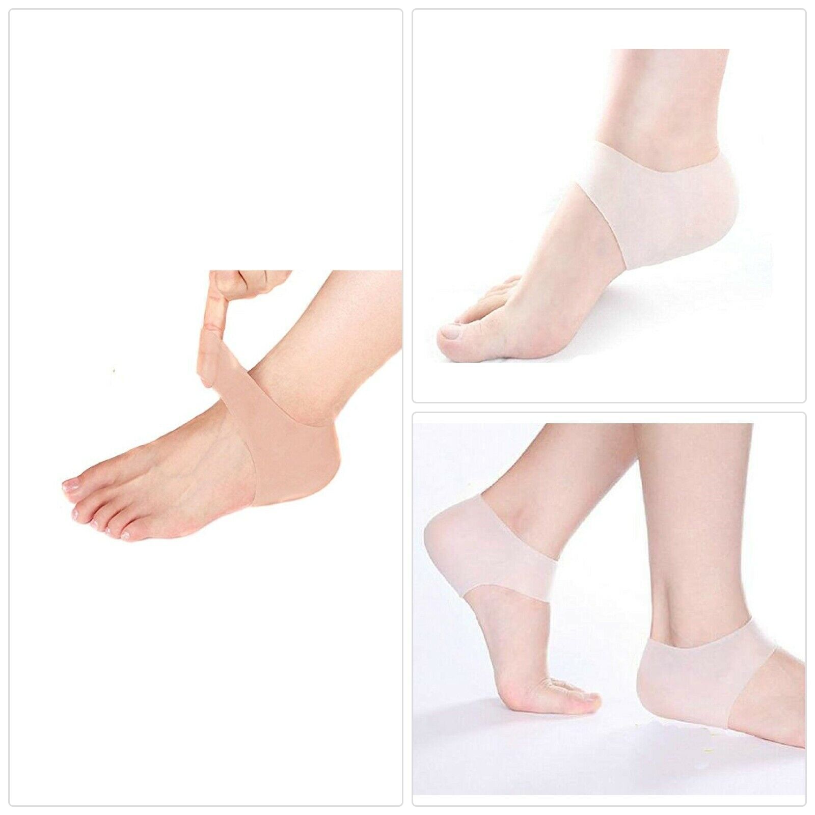 Silicone Gel Heel ProtectorSock Cracked Foot Care Pain Relief Anti