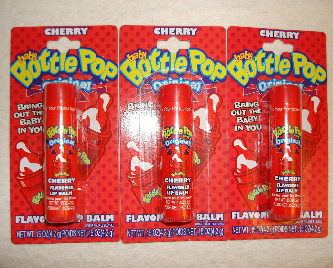 Lotta Luv Baby Bottle Pop Cherry Flavored Lip Balm Gloss 3 Pack Sealed ...