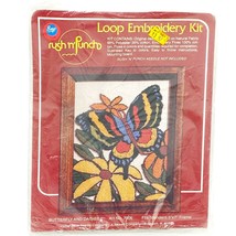 Vintage Boye Rush N Punch Loop Embroidery Kit Butterfly and Daisies #7906 - $12.61