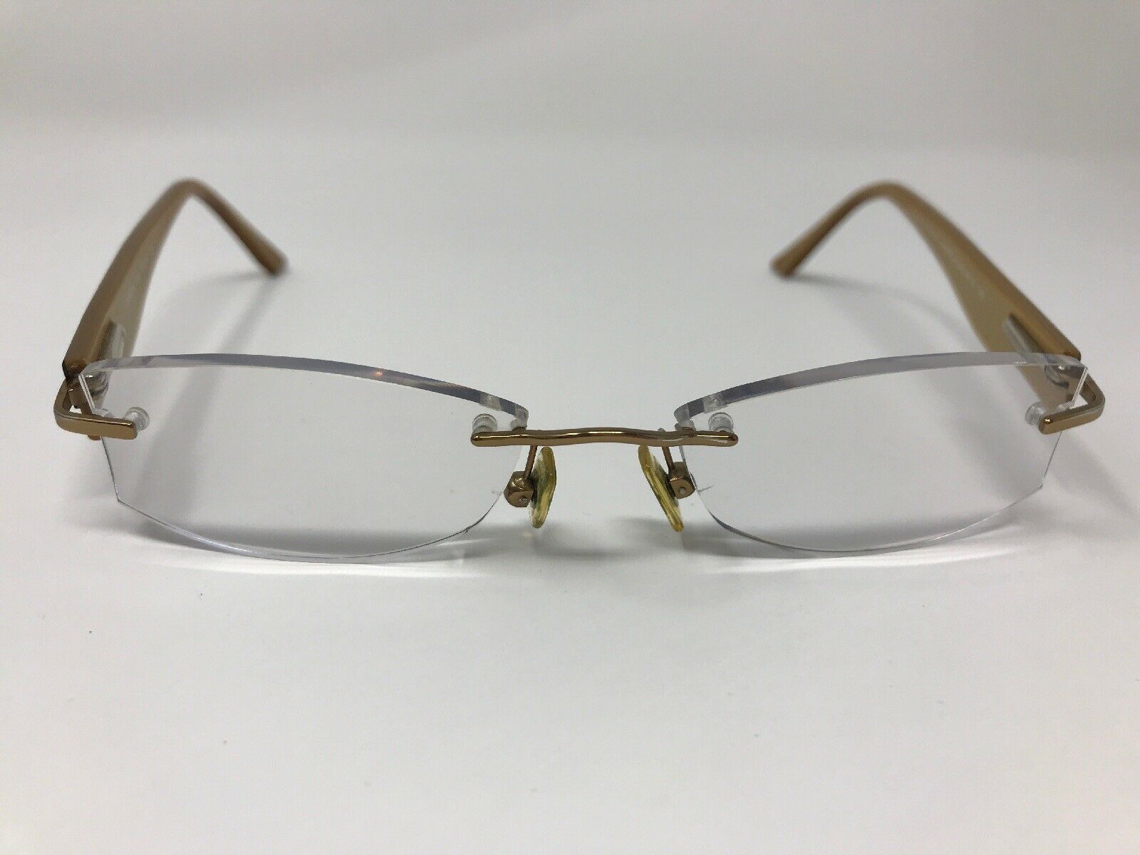 Marchon Airlock 2 Eyeglasses Frame Rimless Al800 65 49 18 135 Gold Green Hk40 Eyeglass Frames