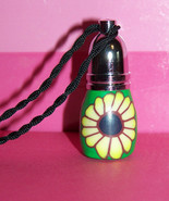 Polymer clay flower Perfume bottle Necklace  empty NEW - $7.69