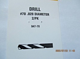 Walthers 947-70 Walthers # 70 /.028 Diameter Drill Bit 2 pack image 2