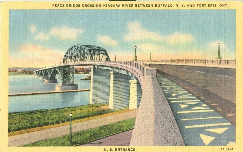 Peace Bridge Crossing Niagara River Between Buffalo N.Y and Fort Erie ...