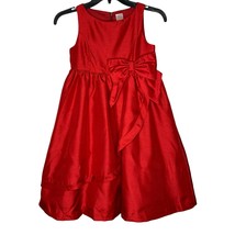 Gymboree Sleeveless Holiday Dress Girls Size 9 Red Empire Waist Bow Lined - $23.75