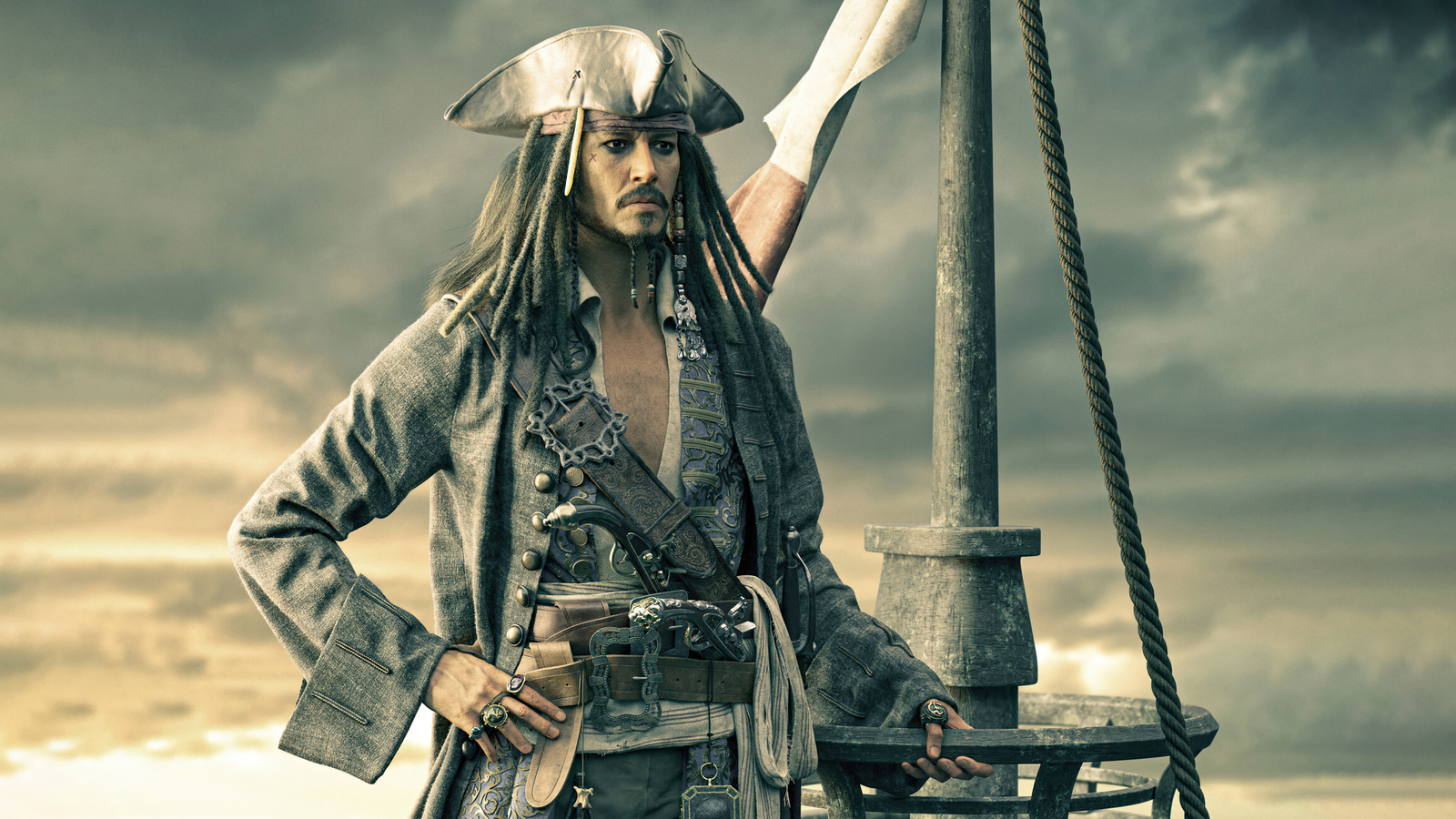 Captain Jack Sparrow Poster Pirates of the Caribbean Movie Art Film Print 24x36