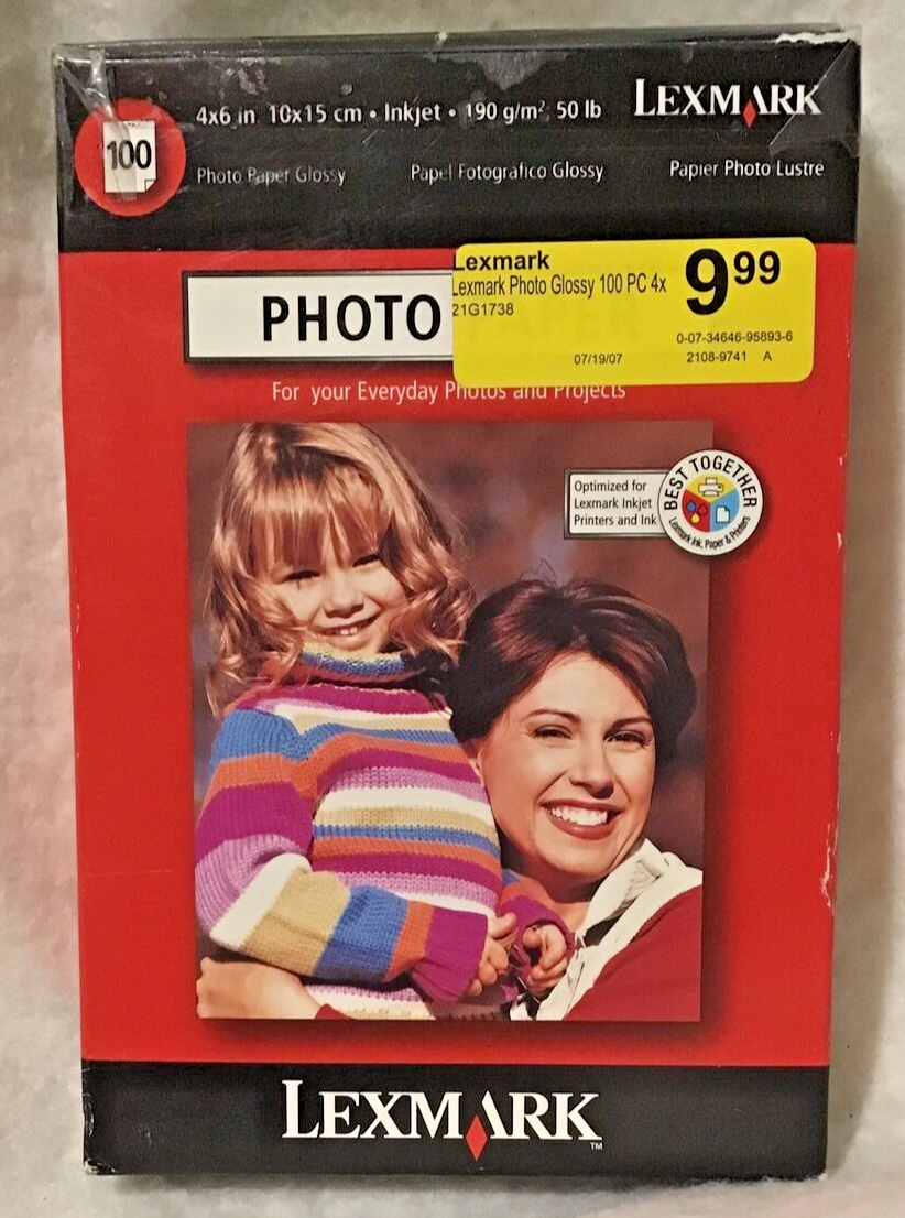 LEXMARK Glossy Photo Paper- 4in x 6in - 100 Sheets - - $6.44