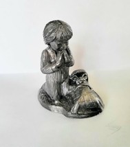 Vintage 1989 M A RICKER Pewter Figurine Now I lay me down to sleep #291 - $18.99