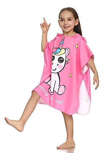SpunKo Pink Unicorn Hooded Beach Bath Towels for Kids 1-6 Years Old ...