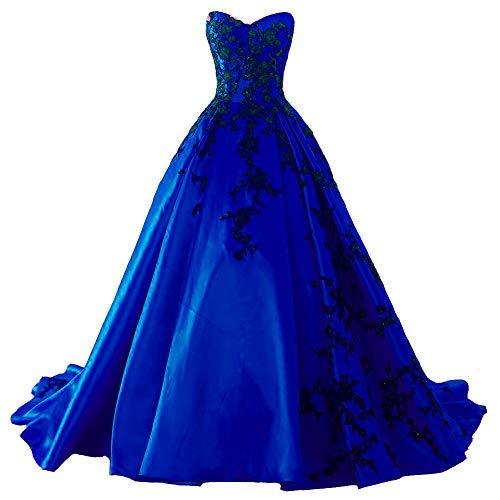 royal blue and black wedding dress