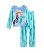 DISNEY FROZEN ANNA, ELSA &amp; OLAF Fleece Pajamas Sleepwear NWT Girls Size 4 - $16.87