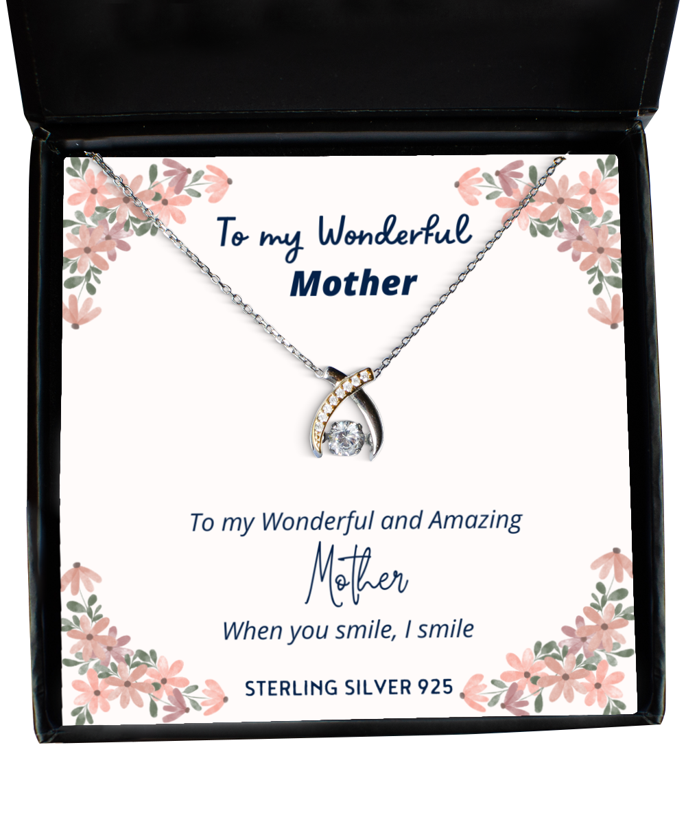 To my Mother, when you smile, I smile - Wishbone Dancing Necklace. Model 64037