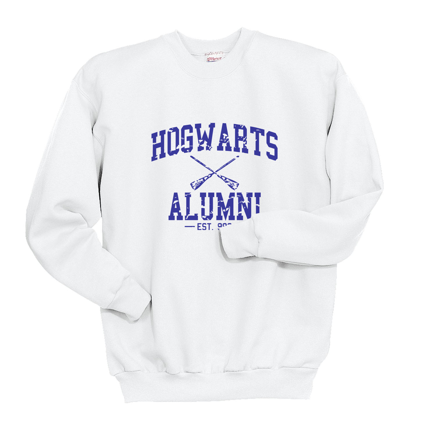 HA1 Hogwarts Alumni Blue ink Unisex Crewneck Sweatshirt WHITE