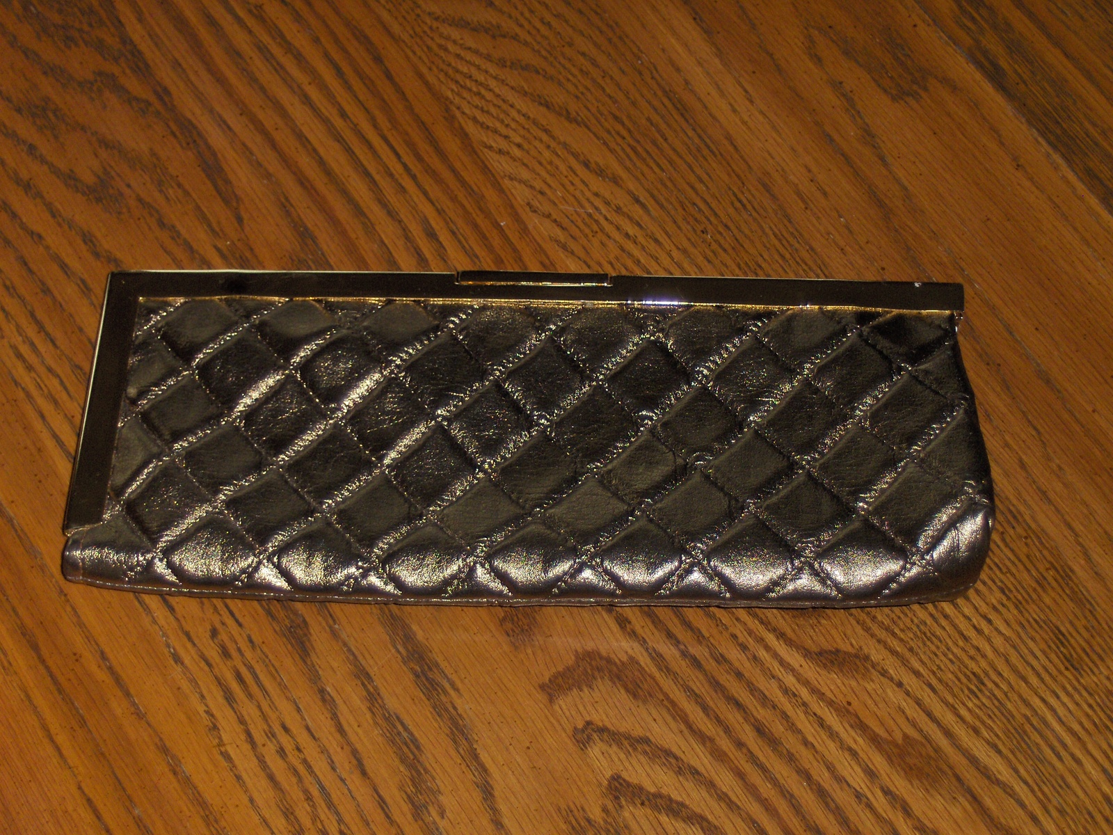 Jessica McClintock Clutch Metallic Gold Quilted Shoulder Purse Hand Bag   July 2013 List It 096.JPG