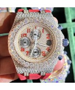 Men's watch luxury custom vvs moissanite 925 sterling silver watch moissanite ic - $2,999.00