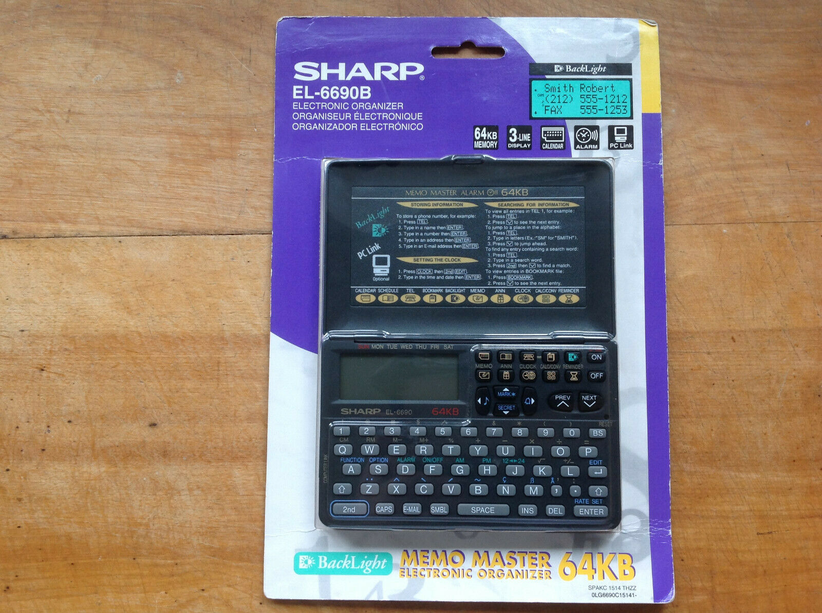 Sharp EL6690B Electronic Organizer 64KB Memory 3 Line Display Memo