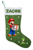 Super Mario Christmas Stocking, Custom Super Mario Stocking, Super Mario Gift - $33.00