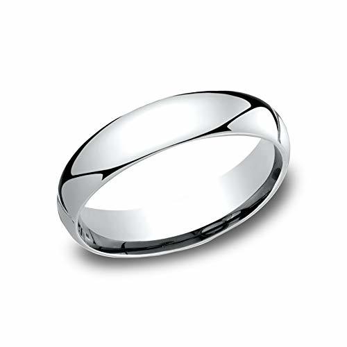 Elegant Touch Mens 5mm 14K White Gold Plated Comfort Fit 925 Sterling Silver Wed