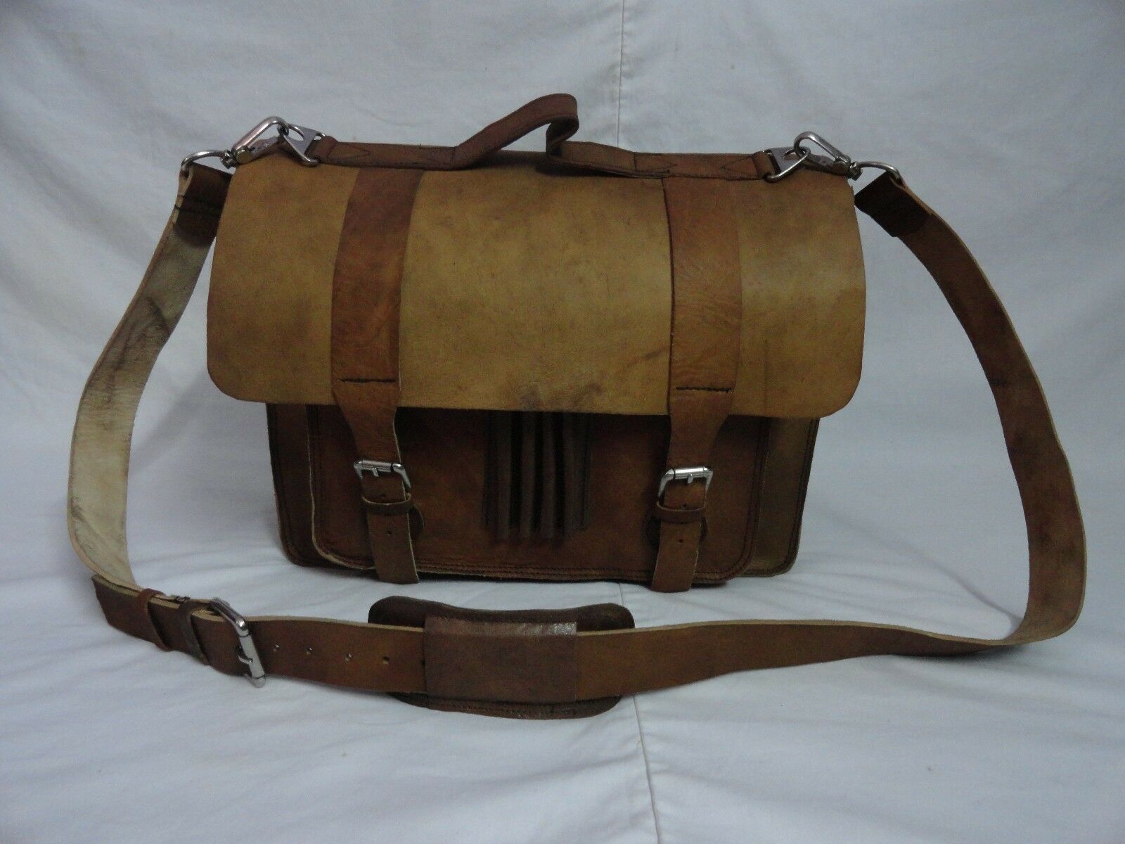 camel leather briefcase