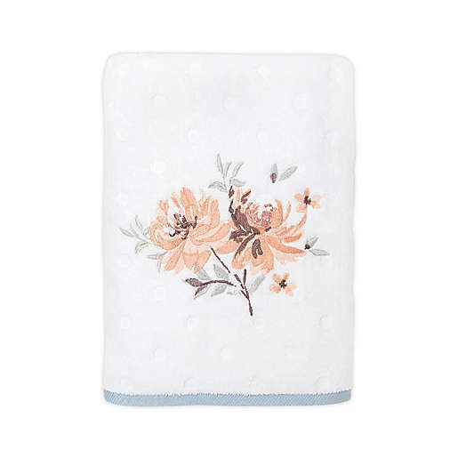 NeW CROSCILL LIANA BATH TOWEL 100 Cotton With Floral Embroidery