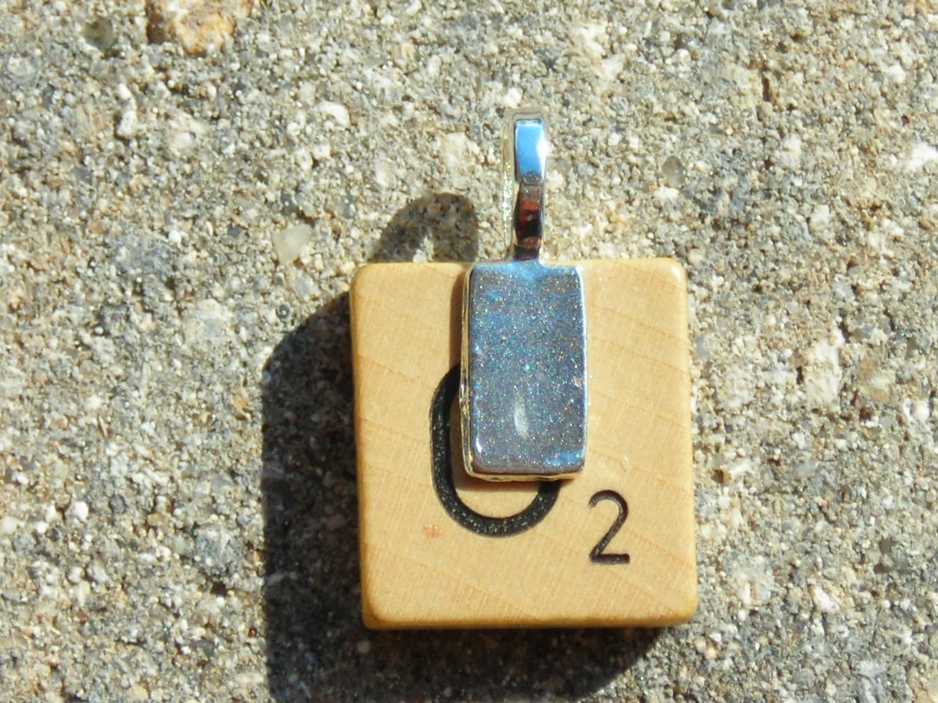 Scrabble Tile Handmade Pendant Jewelry Silver Black Gold Bronze Mica