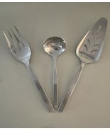OXFORD HALL BELLPORT Stainless Flatware 3 Serving Utensils Fork Ladle Pi... - $24.63