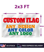 Custom Personalized Flag Advertising Banner Any Design Polyester 2x3FT U... - $12.10+