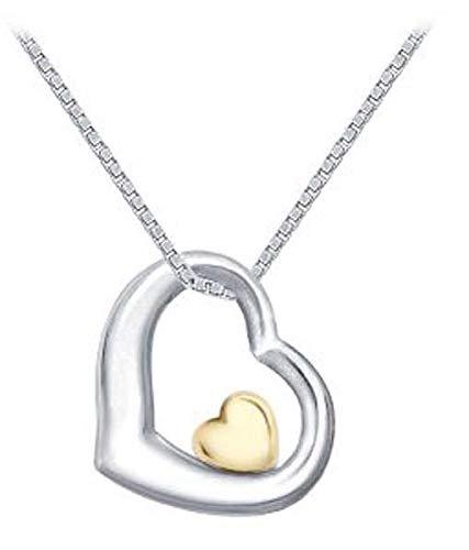 Elegant Touch Sterling Silver Double Heart 14K Gold Plated Cremation Urn Necklac